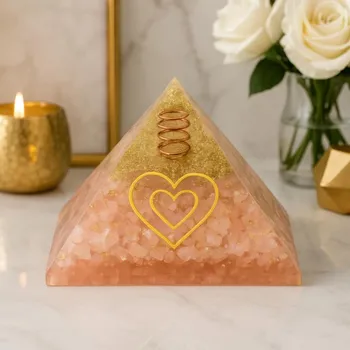 Orgonitová pyramida Srdce- Rúženín, energie lásky a harmonie