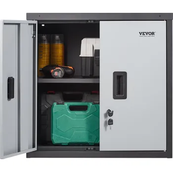 Vevor Sklopná nástěnná kovová skříňka 660 mm, nosnost 108.8 kg, police