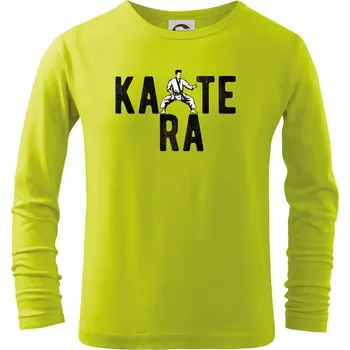 Dětská móda Karate bojovník - Triko dětské Long Sleeve - 134 cm/8 let ( Limetková )