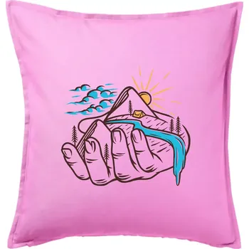Polštář Hory jako na dlani - Polštář 50x50 - 50x50 - Pouze potah ( Růžová )
