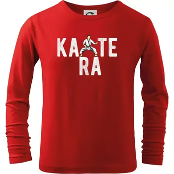 Chlapecké tričko Karate bojovník - Triko dětské Long Sleeve - 122 cm/6 let ( Červená )