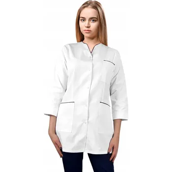 Zdravotnický oděv Dámská zdravotnická zástěra bílá/granátová vel. 50