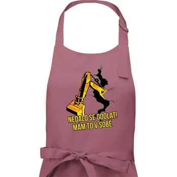 Kuchyňská zástěra Nedalo se odolat, mám to v sobě bagr - Dámská zástěra na vaření - Univerzální velikost ( Starorůžová )