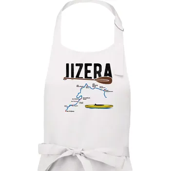 Kuchyňská zástěra Mapa řeky Jizery - Dámská zástěra na vaření - Univerzální velikost ( Bílá )