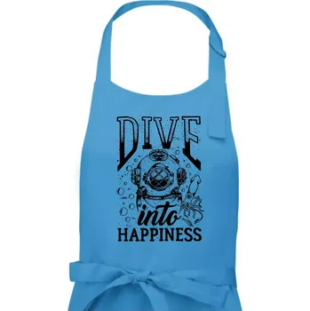 Kuchyňská zástěra Dive into happinness - Dámská zástěra na vaření - Univerzální velikost ( Světlý tyrkys )