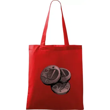 Nákupní taška Haléře pro šedesátníka - Taška bavlněná - 42 x 38 cm ( Červená )