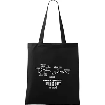 Nákupní taška Orlické hory ve stopě - Taška bavlněná - 42 x 38 cm ( Černá )