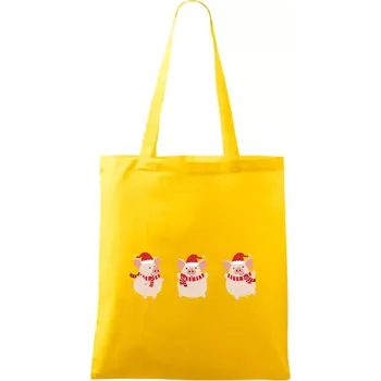 Vánoční prasátka - Taška bavlněná - 42 x 38 cm ( Žlutá )