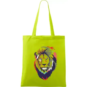 Hlava lva kreslená jednoduchá - Taška bavlněná - 42 x 38 cm ( Limetková )