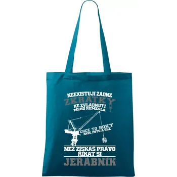 Jeřábník zkratky - Taška bavlněná - 42 x 38 cm ( Petrolejová )