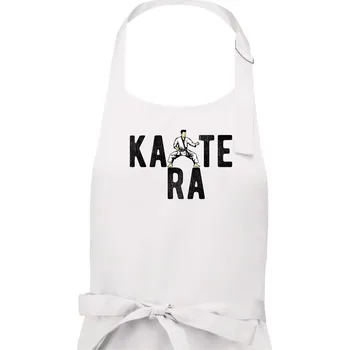 Kuchyňská zástěra Karate bojovník - Pánská zástěra na vaření - Univerzální velikost ( Bílá )