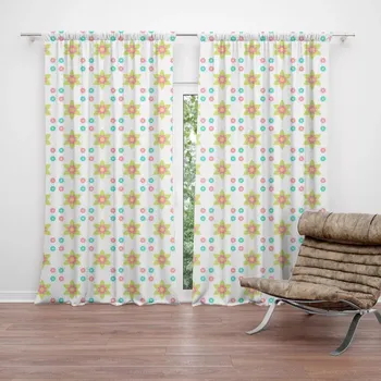 Závěs Sablio Závěs Barevné kytičky: 2ks 140x250cm