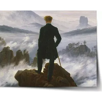 Plakát Sablio Plakát Poutník nad mořem mlhy - Caspar David Friedrich - 60x40 cm