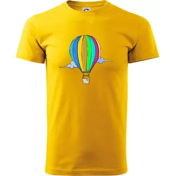 Pánské tričko Horkovzdušný balon v oblacích - Triko extra velké (5-8XL) - 7XL ( Žlutá )