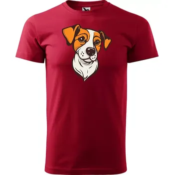Pánské tričko Sablio Tričko s potiskem Jack Russel - červené S