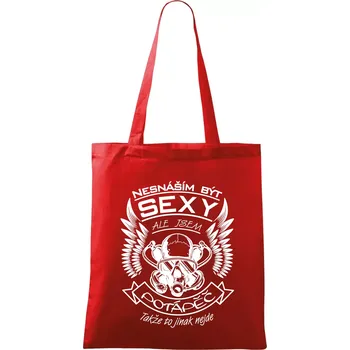 Nákupní taška Nesnáším být sexy - potápěč - Taška bavlněná - 42 x 38 cm ( Červená )