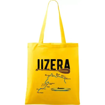Mapa řeky Jizery - Taška bavlněná - 42 x 38 cm ( Žlutá )