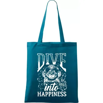 Dive into happinness - Taška bavlněná - 42 x 38 cm ( Petrolejová )
