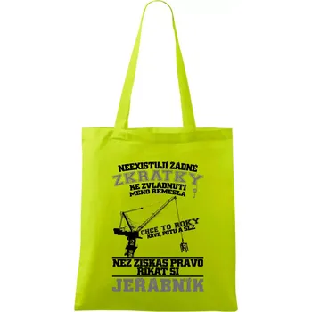 Jeřábník zkratky - Taška bavlněná - 42 x 38 cm ( Limetková )