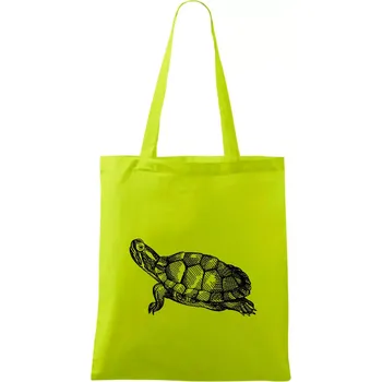 Tužkou kreslená želva - Taška bavlněná - 42 x 38 cm ( Limetková )