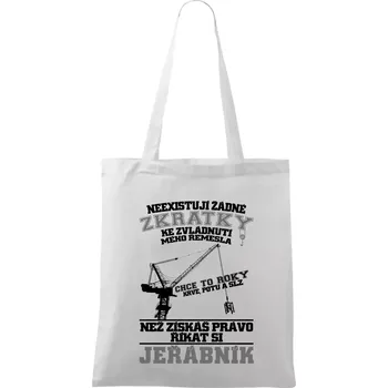 Jeřábník zkratky - Taška bavlněná - 42 x 38 cm ( Bílá )