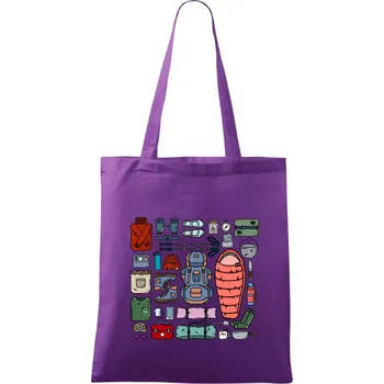 Co si sbalit na kempovani? - Taška bavlněná - 42 x 38 cm ( Fialová )