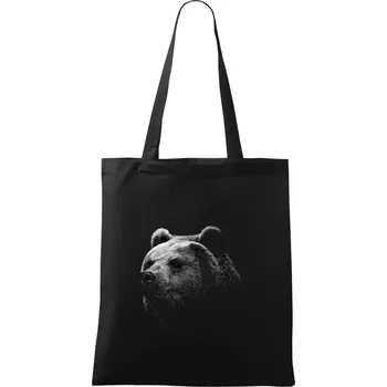 Medvěd fotka - Taška bavlněná - 42 x 38 cm ( Černá )
