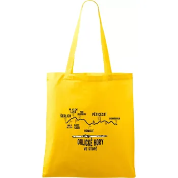 Orlické hory ve stopě - Taška bavlněná - 42 x 38 cm ( Žlutá )