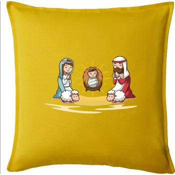 Polštář Ježíšek v jesličkách - Polštář 50x50 - 50x50 - Pouze potah ( Žlutá )