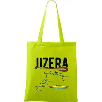 Mapa řeky Jizery - Taška bavlněná - 42 x 38 cm ( Limetková )