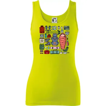 Dámské tričko Co si sbalit na kempovani? - Dámské tílko - S ( Limetková )