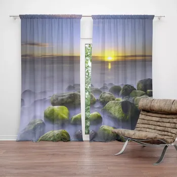 Závěs Sablio Závěs Kameny v jezeře: 2ks 140x250cm