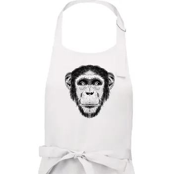 Kuchyňská zástěra Opice kresba - Dámská zástěra na vaření - Univerzální velikost ( Bílá )
