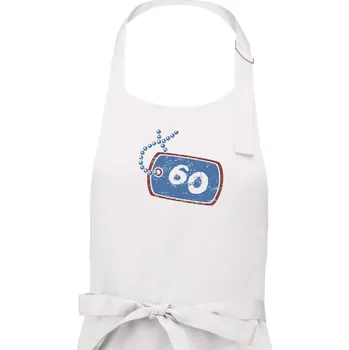 Kuchyňská zástěra 60 na krku štítek - Dámská zástěra na vaření - Univerzální velikost ( Bílá )