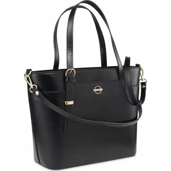 Kabelka Betlewski shopper kabelka z pravé lícové kůže černá