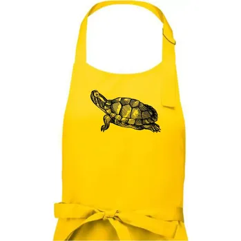 Kuchyňská zástěra Tužkou kreslená želva - Pánská zástěra na vaření - Univerzální velikost ( Žlutá )