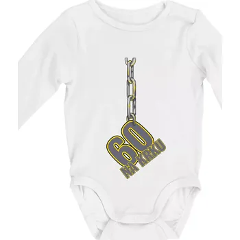 60 let na krku řetěz - Body kojenecké s dlouhým rukávem - Dlouhý r. do 3 měs ( Bílá )