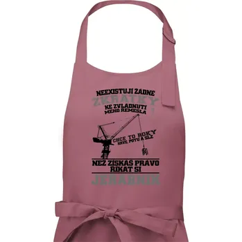 Kuchyňská zástěra Jeřábník zkratky - Pánská zástěra na vaření - Univerzální velikost ( Starorůžová )