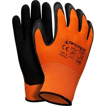 Pracovní rukavice Ochranné rukavice GFOTEX, oranžová priadza, latexová dlaň, veľkosť 8, VASKO