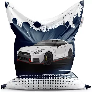 Sedací pytel Sablio Sedací vak Nissan GTR 35 Modrý - 150x100 cm