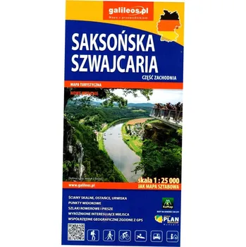 SAKSOŃSKA SZWAJCARIA zachód 1:25 000 Saské Švýcarsko – západ 1:25 000 - turistická mapa