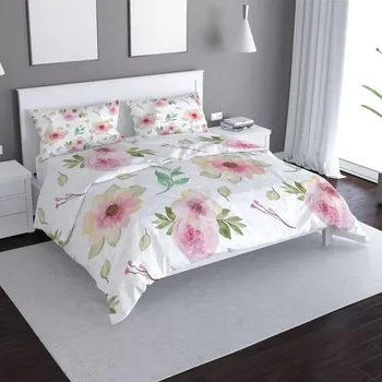 Povlečení Sablio Povlečení Růžové květy - 140x200 / 90x70