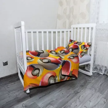 Povlečení Sablio Mikroplyšové dětské povlečení do postýlky Pokemon ball Pattern - 100x135 / 40x60