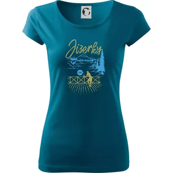 Dámské tričko Jizerky - modrý les chill - Dámské triko Pure - XS ( Petrolejová )