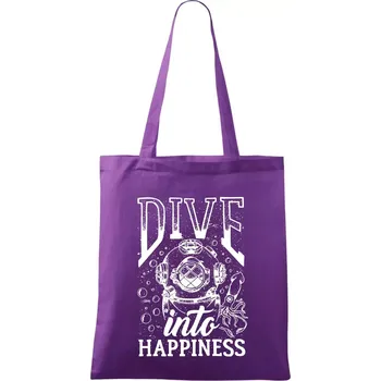 Dive into happinness - Taška bavlněná - 42 x 38 cm ( Fialová )