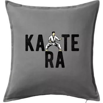 Polštář Karate bojovník - Polštář 50x50 - 50x50 - Včetně výplně ( Tmavě šedý melír )