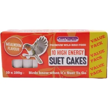 Pro ptáka Ptačí lojové koláče s moučnými červy - 10ks Suet To Go