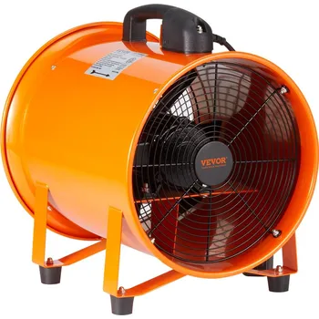 Průmyslový ventilátor Vevor Přenosný odsávací ventilátor 254 mm, 255 w, 1720 cfm, hadice 10 m