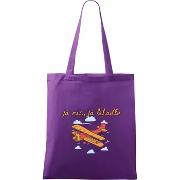 Já nic já letadlo - Taška bavlněná - 42 x 38 cm ( Fialová )