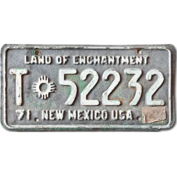Plechová cedule Americká SPZ New Mexico 1971 Enchantment T-52232